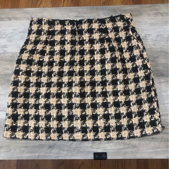 NWT House of Harlow 1960 Houndstooth Tweed Mini Skirt Small - Picture 7 of 10